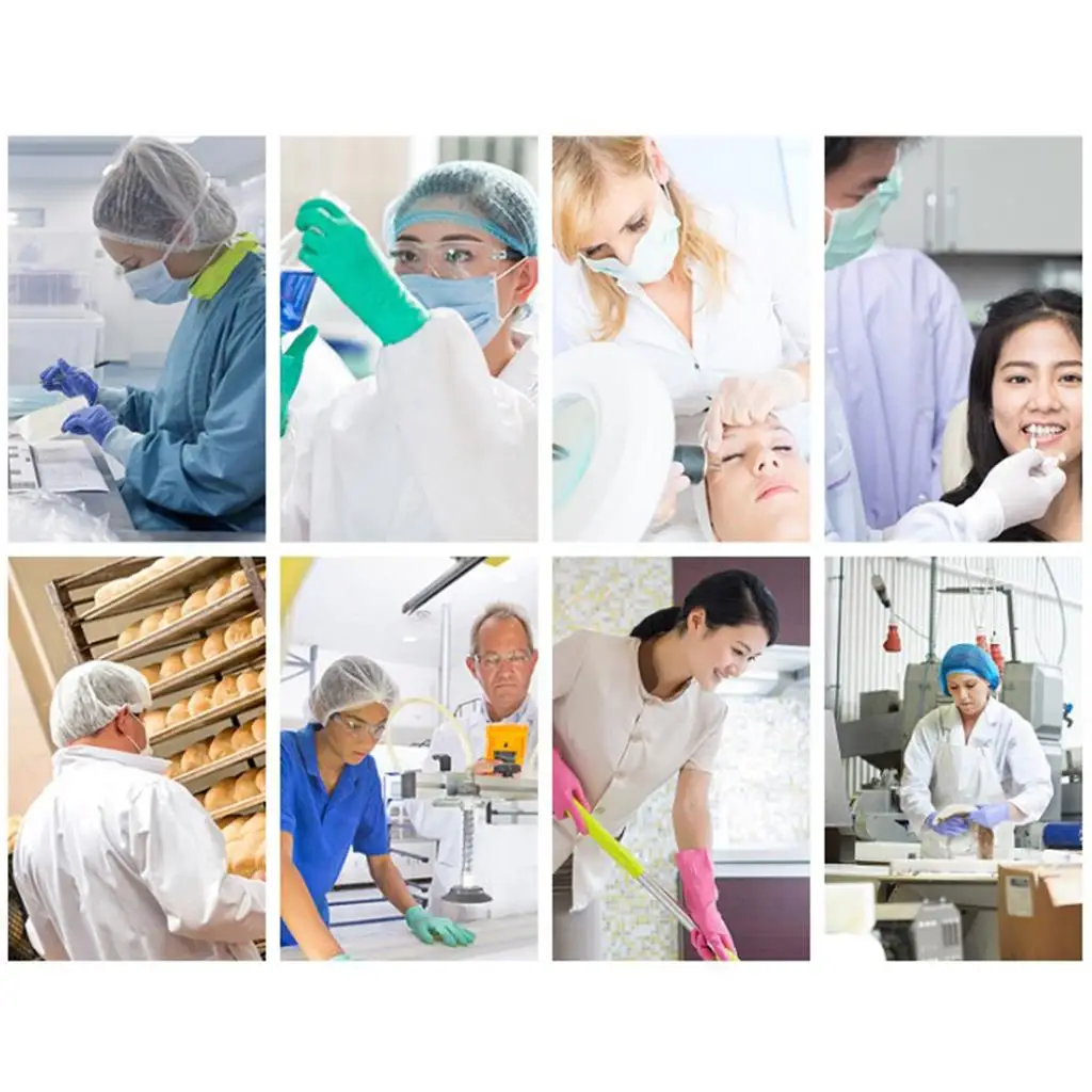 50pcs/pack Disposable Hair Caps Nets Tanning Catering Cap Non-woven Elastic Stretch Disposable Hair Cap