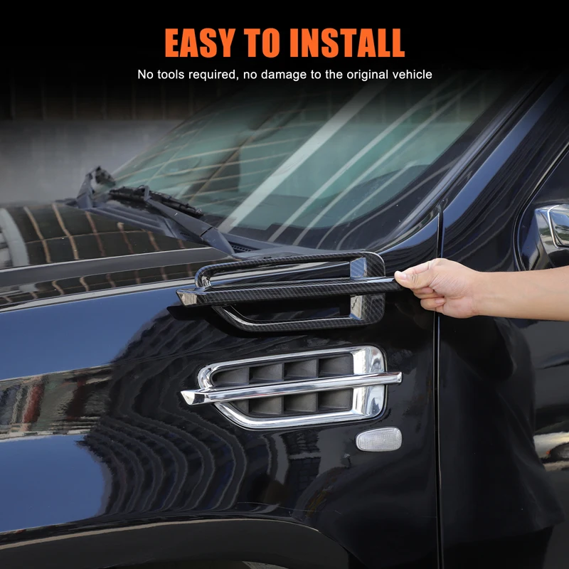 

For Cadillac Escalade 2007-2014 ABS Car Side Air Fender Vent Trim Panel Frame Cover Decoration Sticker Car Accessories