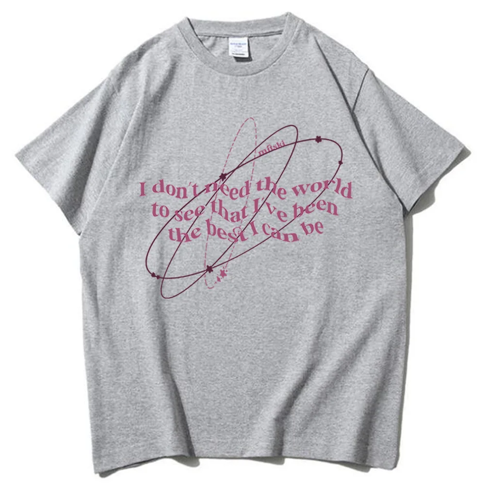 تي شيرت Mitski Francis Forever Lyrics مصنوع من مزيج القطن والبوليستر بأكمام قصيرة ورقبة دائرية ومطبوع كاجوال للصيف #3