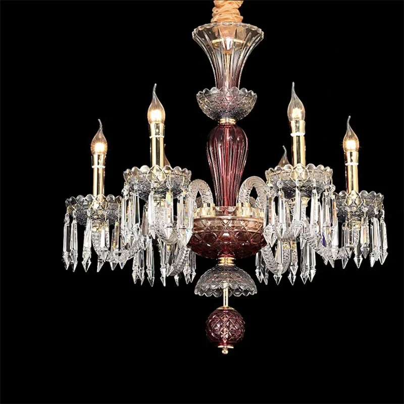 النمط الأوروبي الثريا LED معلقة قلادة شمعة أضواء الكريستال تركيبات فاخرة لغرفة المعيشة المنزلية