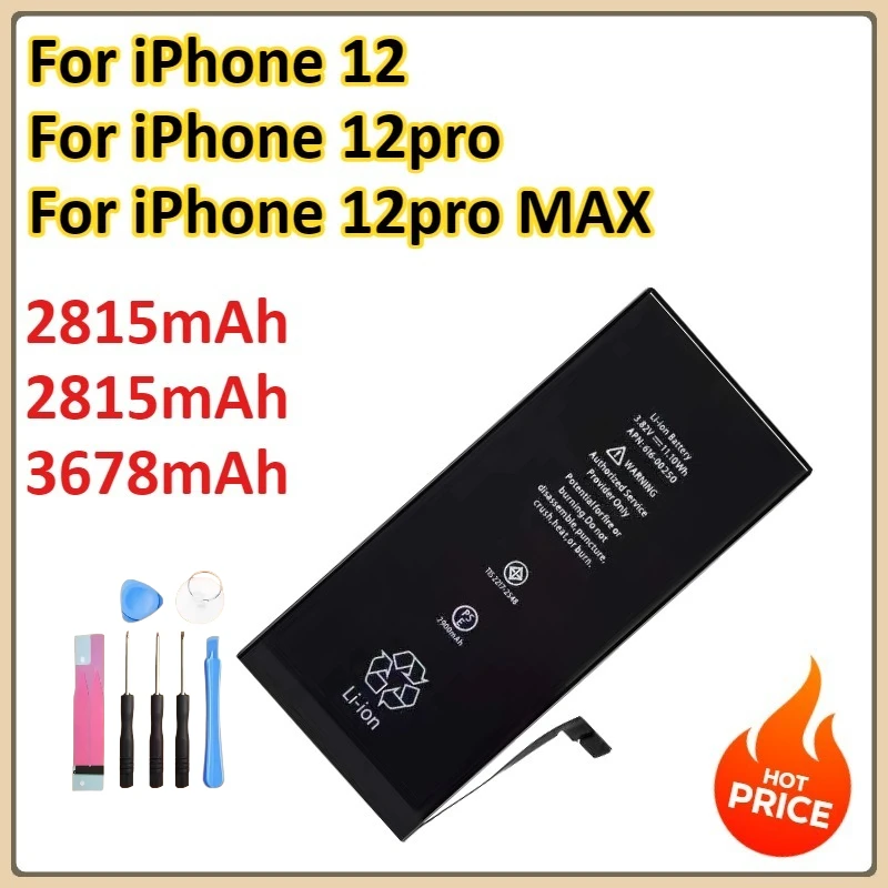 

【Ультрабольшая емкость】Литиевая батарея для IPhone 12/12pro/12pro MAX Сменные батареи