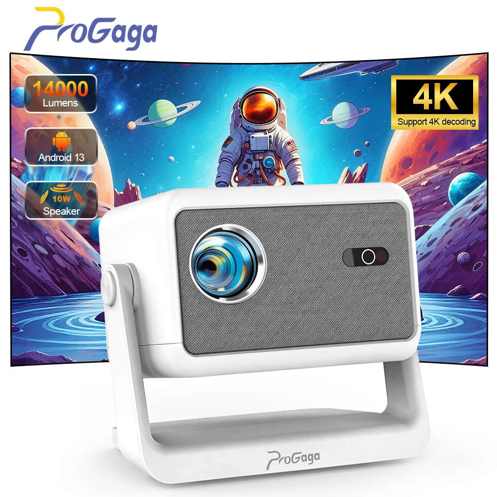 

Портативный проектор PG370MAX 4K Android 13 1080P FHD с WiFi6, 3D LED, мини-проектор для домашнего кинотеатра и видеоигр, для использования на улице