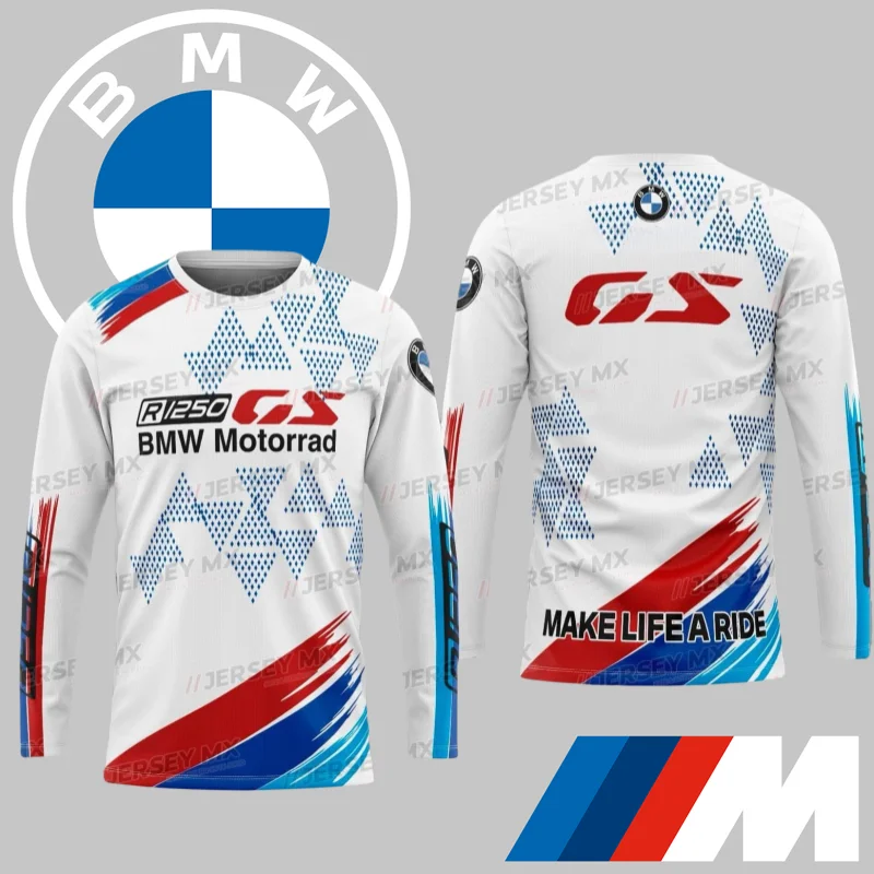 

Быстросохнущая новая высококачественная роскошная брендовая повседневная футболка BMW с длинными рукавами BMW Bimmer, профессиональный велосипедный костюм, топ Moto