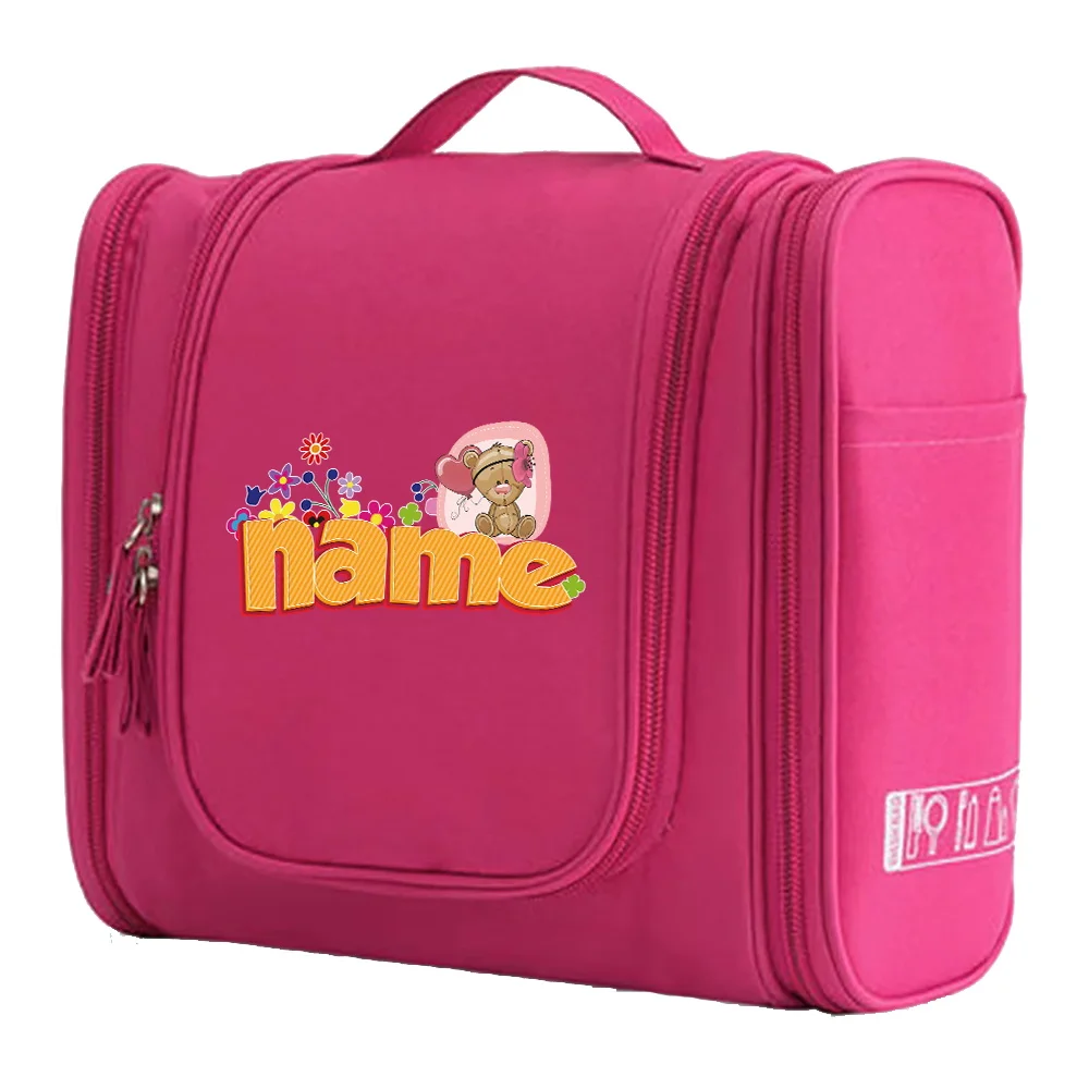 Sac à cosmétiques personnalisé avec nom, petits sacs à cosmétiques portables, sac à main de toilette, portefeuille d'argent, pochette de rangement pour rouge à lèvres