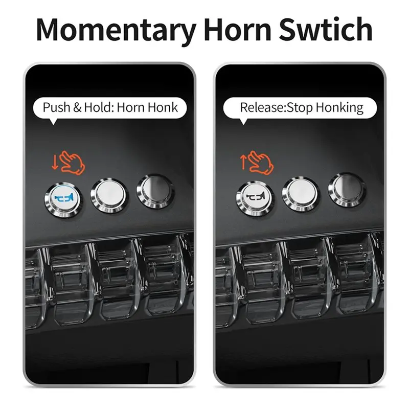 3Pcs 16MM Horn Switch Marine Horn Button Switch 12V Waterproof Metal Air Horn Push Button For Auto Train Boat