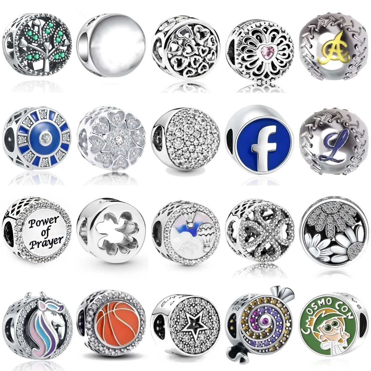 New Beautiful 925 Silver Circular pendant Sunflower Rainbow Horse Fit Original DIY Bracelet Necklace Fashion Accessories Gift