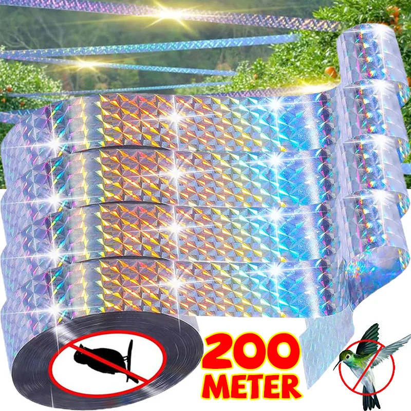 Bird Reflective Tape Repellent Scare Double Sided Flashing Physical Deterrent Pigeons Garden Orchard Bird-proof Scare Strips