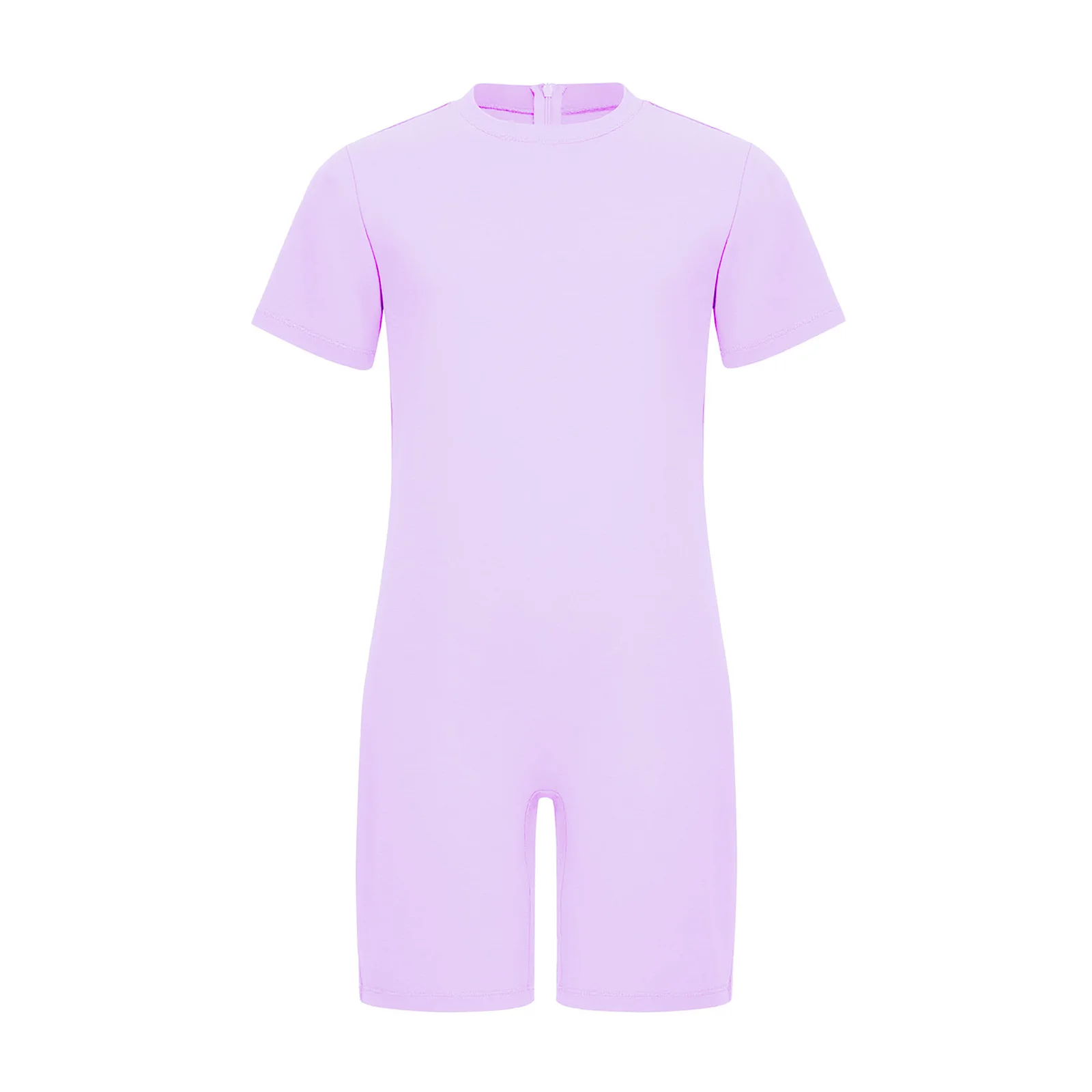 Bambini Ragazze Ragazzi Esigenze speciali Abbigliamento adattivo Manica corta Indietro Cerniera invisibile Tinta unita Ginnastica Balletto Tuta da ballo