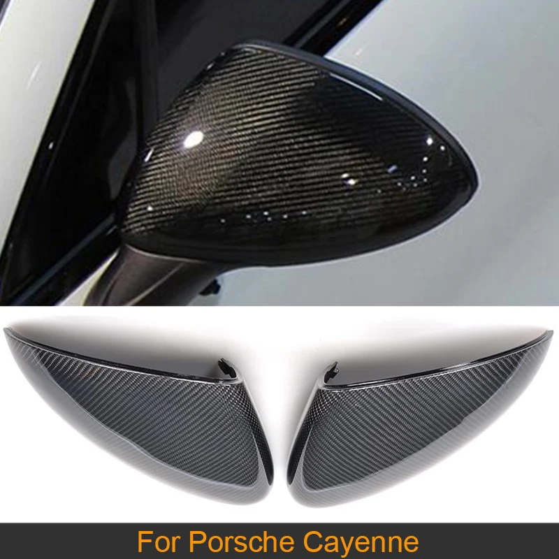 Carbon Fiber Car Side Mirror Covers For Porsche Cayenne 958 2011 2012 2013 2014 Rearview Mirror Covers Caps Shell Case Replace