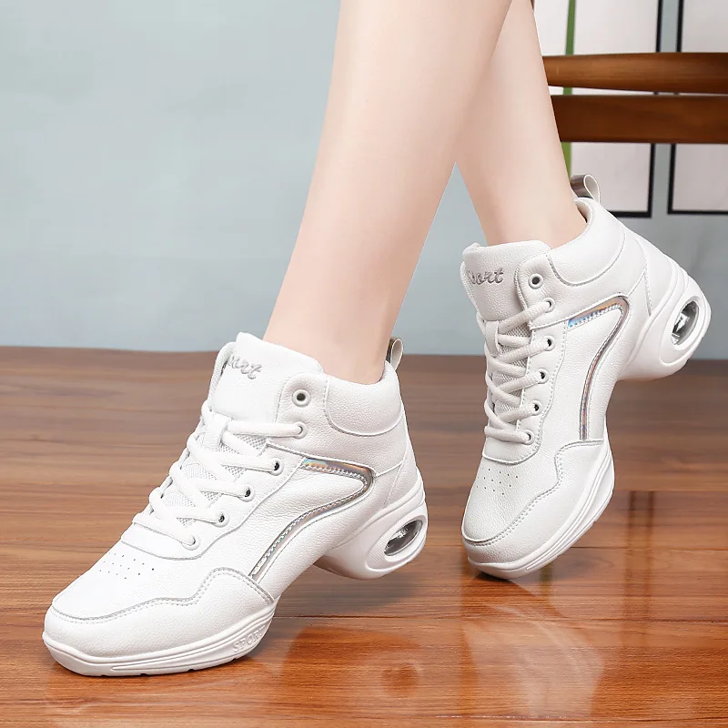 New Dance Shoes With Mid Heel Soft Square Dance Shoes For Women Jazz boots Dance Shoes High Top Adult Sailor Dance Sneakers