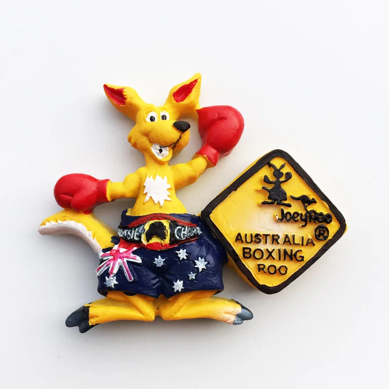 Fridge magnet Australian boxing kangaroo decoration resin refrigerator magnet travel souvenir message post