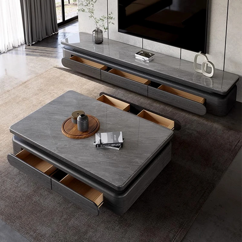 طاولات القهوة الفاخرة البسيطة الحديثة الشمال مستطيل تخزين طاولات القهوة خمر تصميم Mesas De Centro Para Sala الأثاث #4