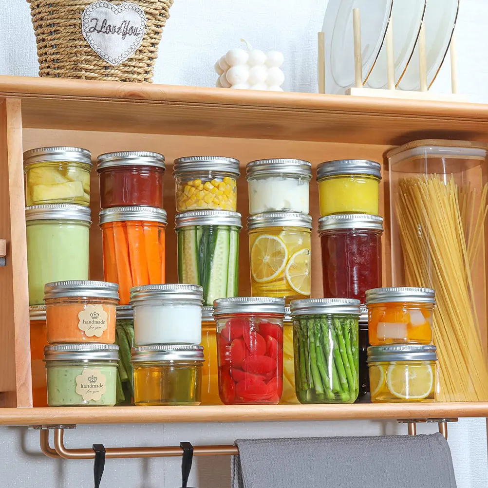 

6pcs Food Storage Jars 10 oz Airtight Containers Mason Jar Multifunctional Mini Household Storage Plastic Honey for Dry