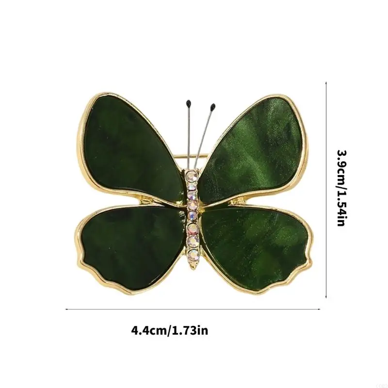 CORD Butterfly Design Brooch Crystal Embellished Alloy Material Fashion Accessory