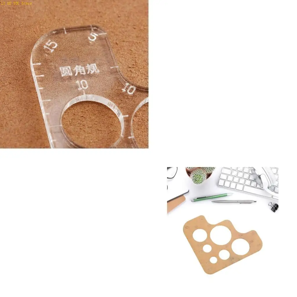 W3JE Versatile Acrylic Leathercraft Template for Cutting Perfect Rounded Corners