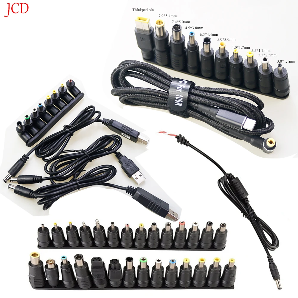 Universal Stecker DC Power 5,5x2,1mm2,5mm DC kopf Jack Ladegerät zu Stecker Power Adapter für Notebook Laptop Quadratische größe Typ-c USB
