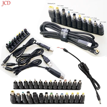 Universele Stekker Dc Power 5,5X2.1Mm 2.5Mm Dc Head Jack Oplader Naar Stekker Adapter Voor Notebook Laptop Vierkante Grootte Type-C Usb