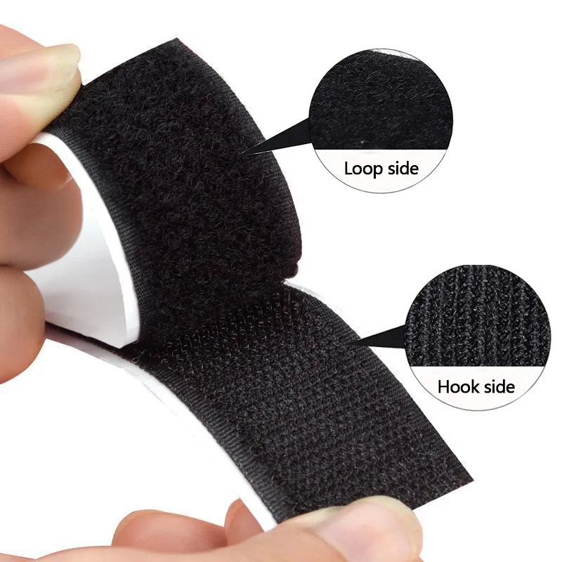 1m/3m/5m/Roll Self Adhesive Hook And Loop Fastener Tape Nylon Strong Back Sticky Hook Strips Mounting Loop Tape DIY Velcro Craft