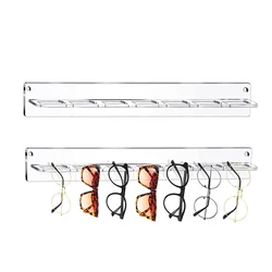 Wall Mounted Acrylic Sunglasses Organizer Storage Eyeglasses Holder Hanging Eyewear Display Rack Jewelry Shelf Transparent