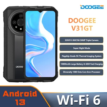 DOOGEE V31 GT 견고한 휴대폰, 6.58 인치 FHD 디멘시티 1080 옥타 코어 열화상, 10800mAh 66W 고속 충전 휴대폰, 5G  Best5