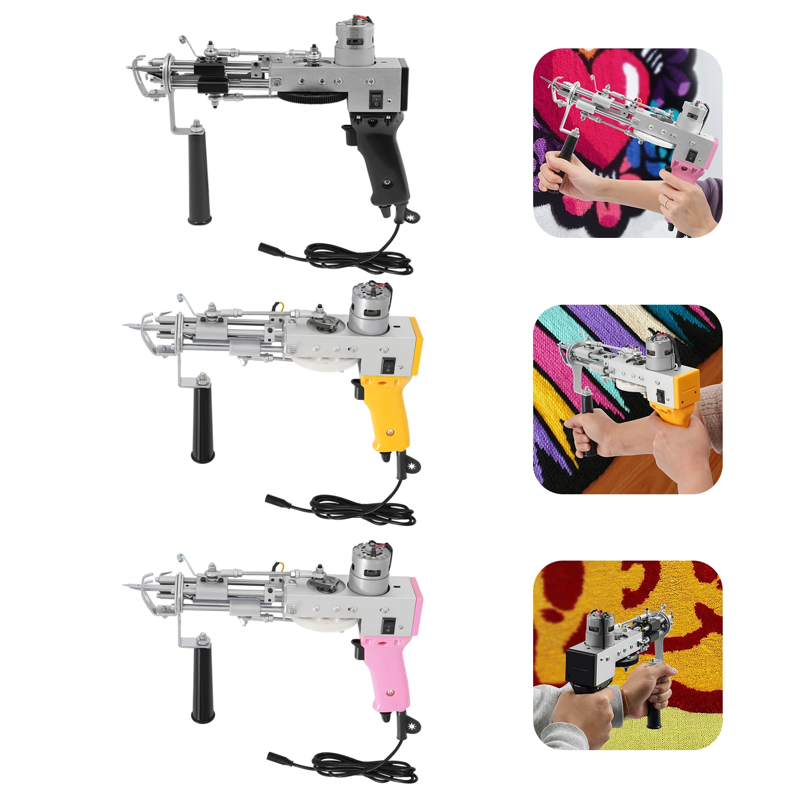 100 W elektrische Tufting-Pistole, 2-in-1 elektrische Teppich-Tufting-Pistole, 13000 U/min, Teppichherstellung, Tufting-Pistole 360 ° Rotation Teppichweberei Mac – Detail 4