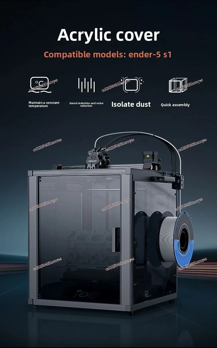 Sound Reduction Noise Reduction Constant Temperature Acrylic Cover 3D Printer Accessories for Creality Ender 5 S1