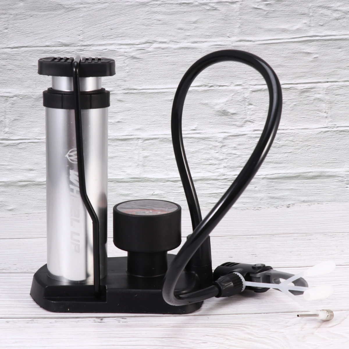 

Portable Silver Bike Tire Floor Pump High Pressure Activated Foot Pump for Outdoor Bicycle Inflator Floor Pumps Inflator