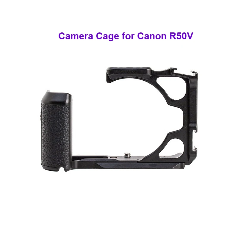

Клетка из алюминиевого сплава для камеры Canon R50V - защитная видеориг-платформа с отверстиями под винты 1/4 дюйма и быстросъемной пластиной для видеоблогинга