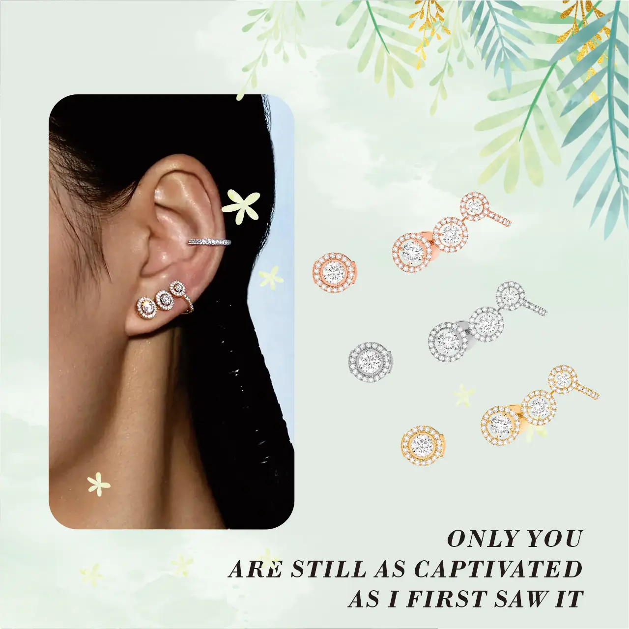 

S925 Sterling Silver Minimalist Classic Diamond My Twin Diamond Stud Earrings messik High End 1:1 Holiday Party Gift