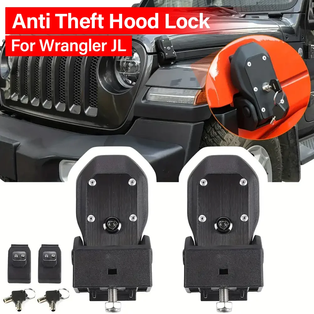 

Car Engine Hood Latch Catch Bonnet Decaration Kit With Key Lock Fit for 2007 - 2018 Jeep Wrangler JK JL Exterior Accessories