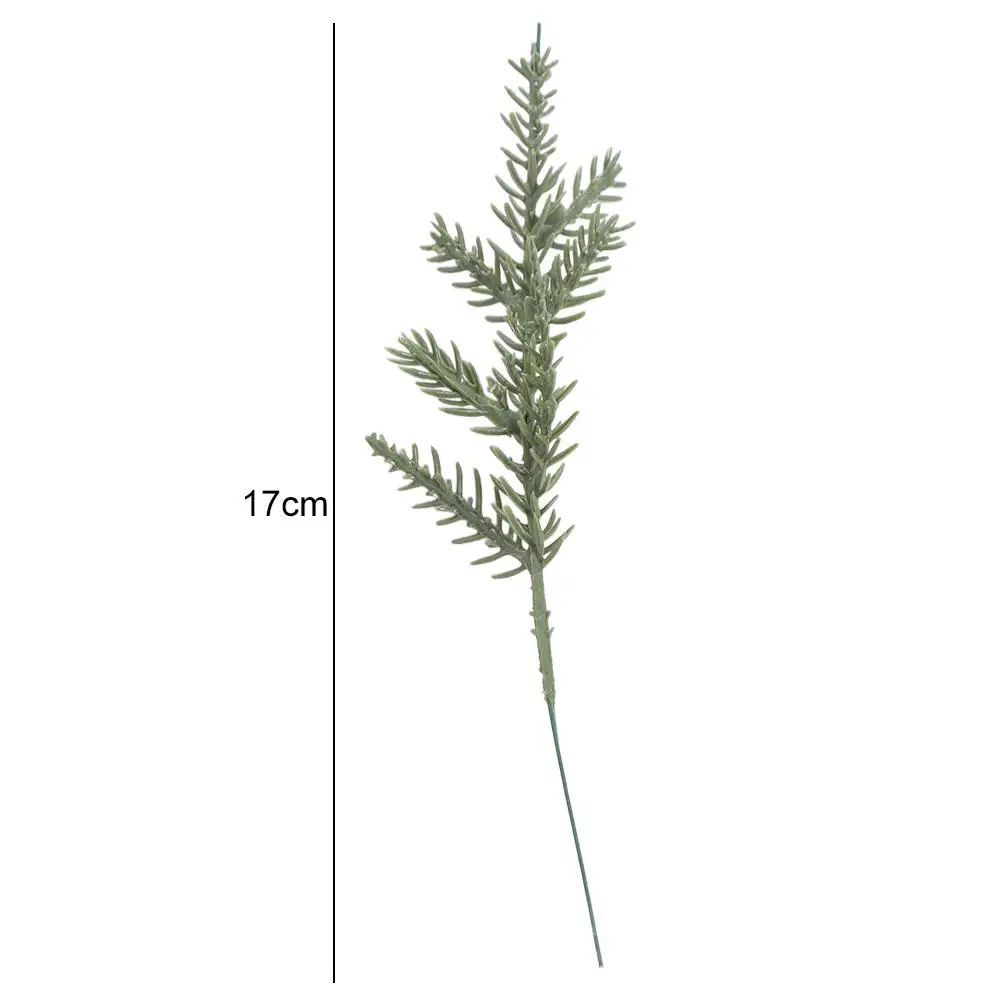 50Pcs Green Artificial Pine Branches DIY Crafts 7 Forked Christmas Artificial Pine Needles Imitation Plant Plastic