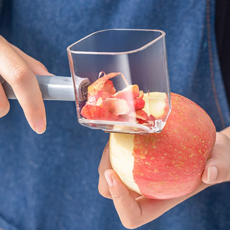 

Stainless Steel Single Head Peeler Vegetable and Fruit Peeler with Long Handle Creative Peeler with Storage Kitchen Gadget