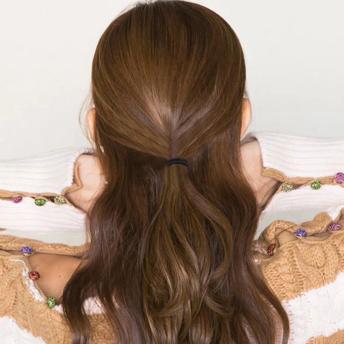 

100 Pcs Hair Tie Rubber Band Ties Ribbon for Ponytail Holders Fabric Ladies Bands Women Accessories Simple