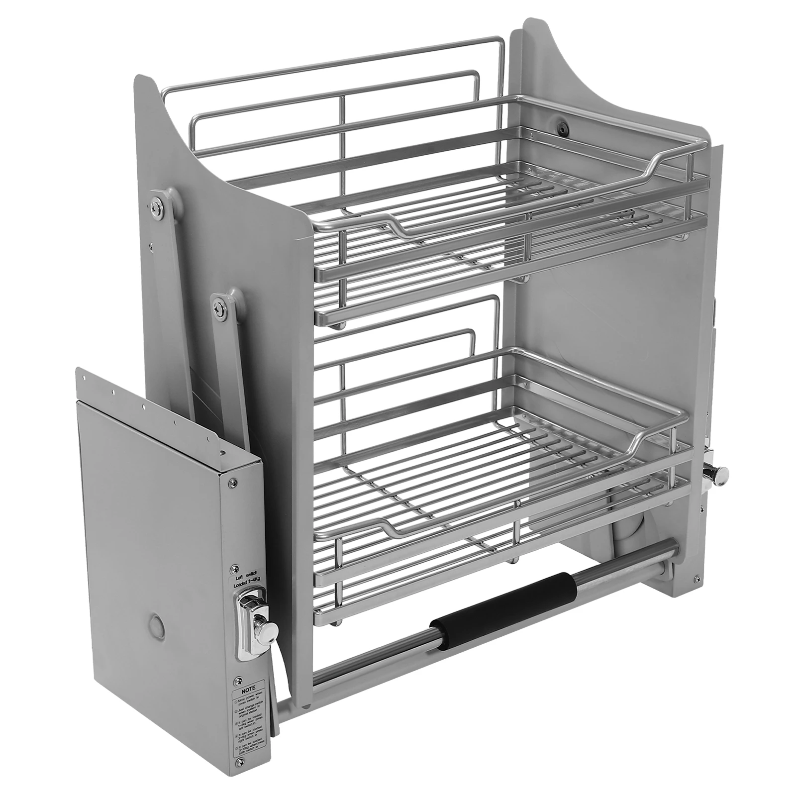 2-Tier Keuken Opbergmand Kast Pull-Down Afdruiprek Ruimtebesparende Plank 22.05 Pond Dragende