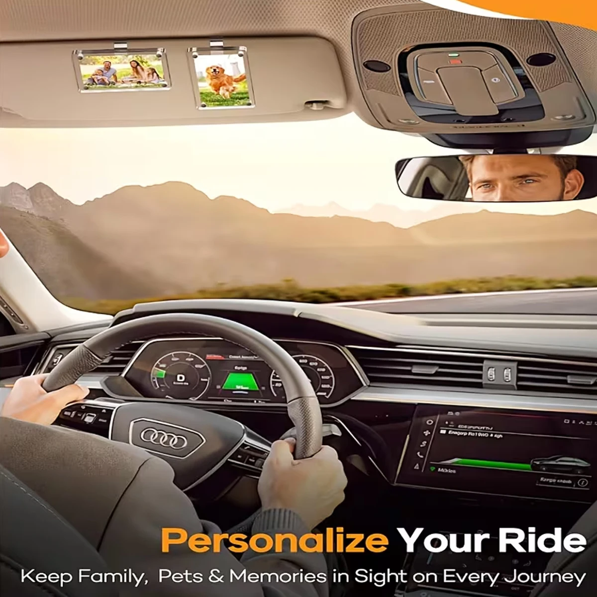 Magnetic car sun visor photo clip—suitable for family and pet photos, easy to install, warm as a gift, vehicle accessory