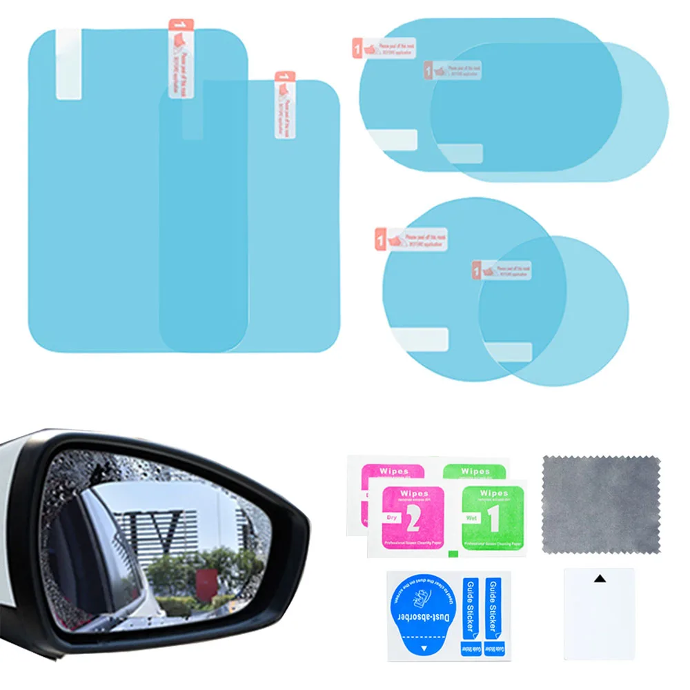 Folia przeciwdeszczowa do samochodu 3,75 "× 5,31" Naklejka na lusterko wsteczne Anti Fog Auto Rain Film Truck Car Mirror Window Clear Film Auto Decal — zdjęcie 2