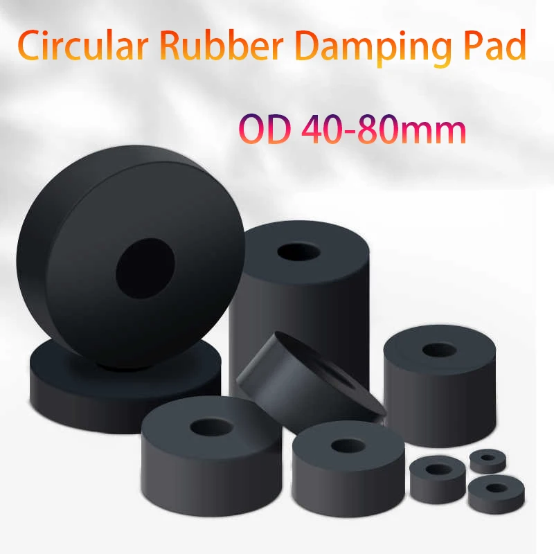 Circular Rubber Damping Pad Od 40-80mm Fan Coil Damping Washer Rubber Shock-absorbing Pad Soundproof Machine Foot Washer