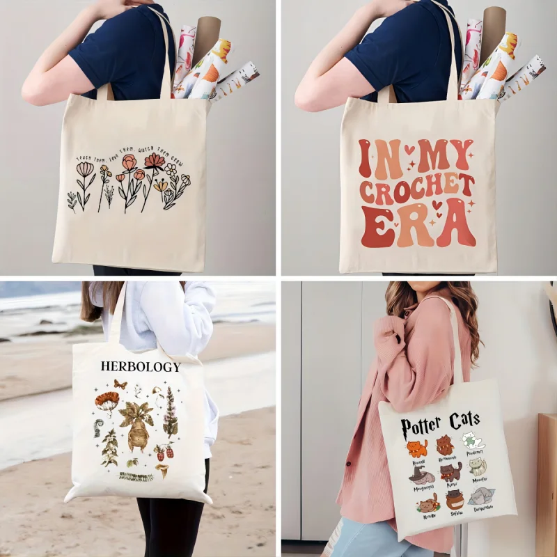 

Teach Them Love Them Canvas Tote Bag Trendy Ladies Shoulder Totes Back To Shool Gifts Reusable Commuting Bags Gift for Teacher