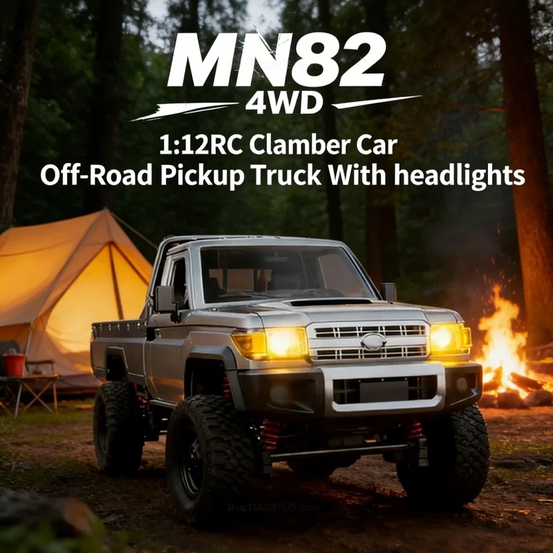 

Upgraded MN82 4WD Offroad RC Car with LED Lights 1:12 Scale Remote Control Pickup Truck For Kid and Adult Durable Hobby Toy Gift