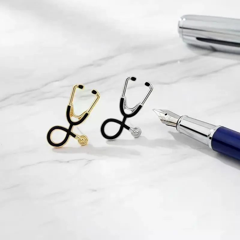 Multicolor Stethoscope Enamel Lapel Pins Bright Enamel Finish For  Workers Clothing Decoration