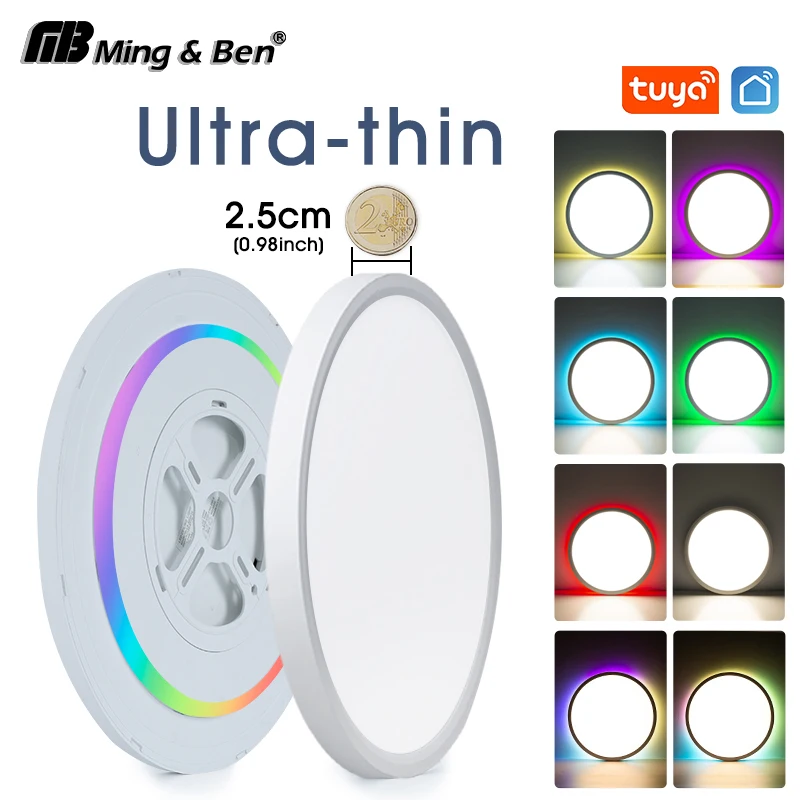 

TUYA Smart Ceiling Light 0.98 Inch Ultra Thin 36W/28W RGB Dimming APP Remote Voice Control Alexa Google for Home Lighting Decor