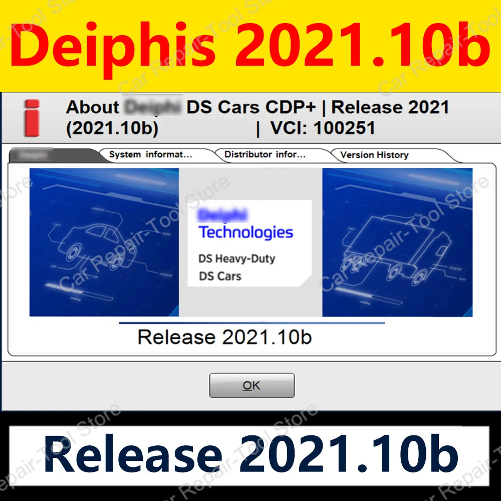 Newest 2021.10b Dei-phis With Keygen For Car Truck Diagnostic Tools Not VM  Softwares 2021.11  Release Scanner VCI DS 15 Link