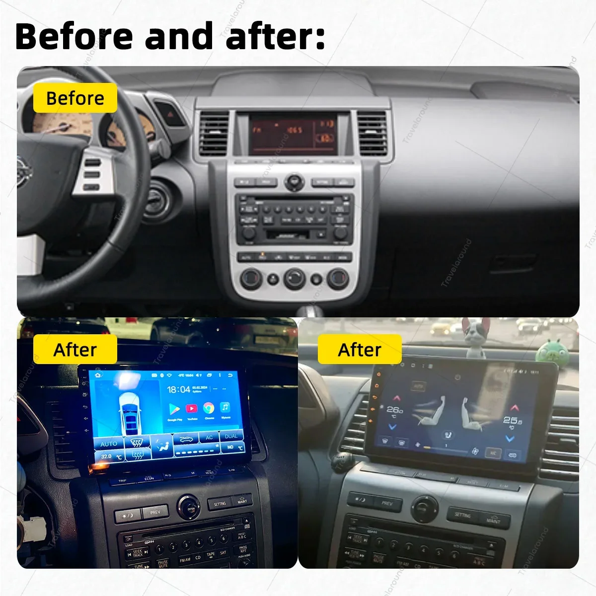 Car Radio For Nissan Murano Z50 2002 - 2008 2 Din Android  Multimedia Player GPS Navigation Carplay WIFI Autoradio Stereo Screen