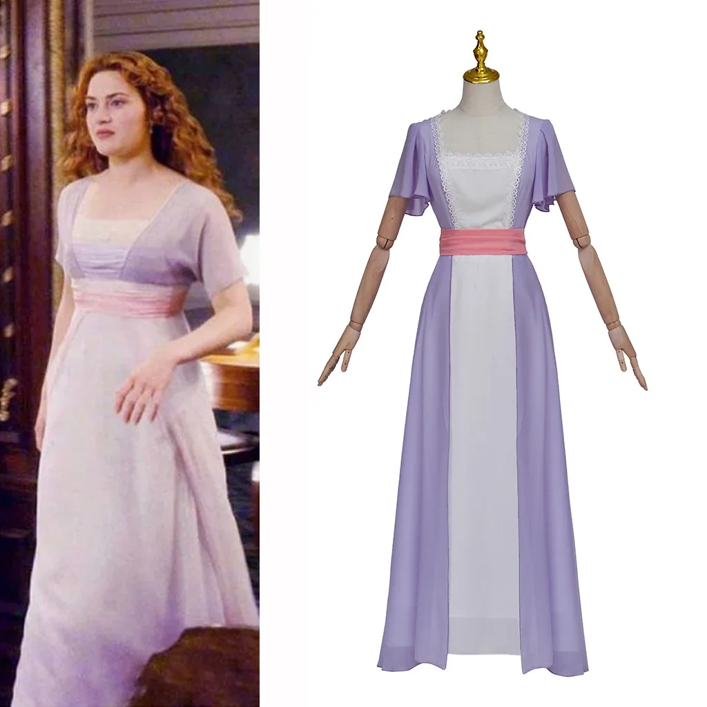 

Titanic Rose DeWitt Bukater Cosplay Costume Dress Outfits Halloween Carnival Party Evening Gown Dress
