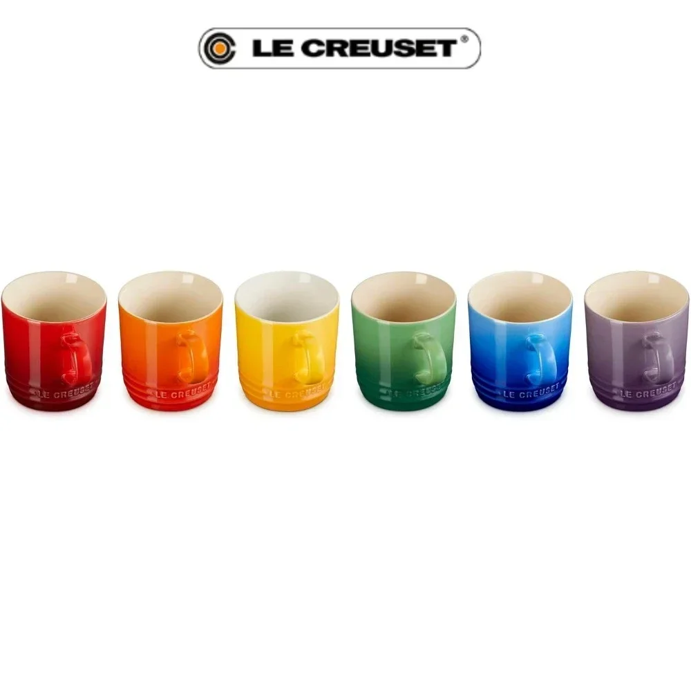 Le Creuset 6Pcs 350ml Stoneware Mugs Gift Box, Scratch Resistant Coffee Water Cups, Modern Home Kitchen Dining Accessories