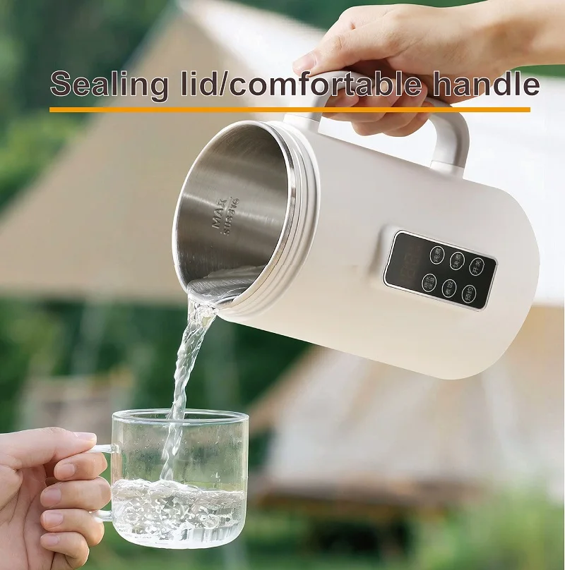 500W Electric Kettle Appointment Porridge Special Pot Portable 304 Stainless Steel Health Cup Multifunctional Rice Cooker 800ml