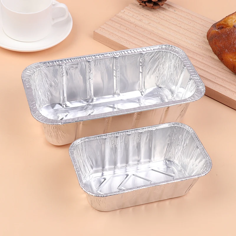 10Pcs Disposable Rectangular Aluminum Foil Baking Pans Egg Tart Pan Cupcake Case For Oven Air Fryer Box Kitchen Tool