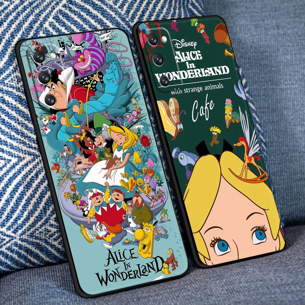 Disney Alice in Wonderland Case For Samsung Galaxy S24 S23 S22 S21 S20 FE Ultra S10 Plus Note 20Ultra 10Plus Cover