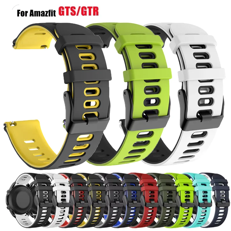 Silicone band For Amazfit GTS 4/2/2e/GTS2 Mini/GTR 42mm/47mm/GTR 4/3 Pro/2/2e Sport 20mm/22mm Bracelet Amazfit bip Watch strap