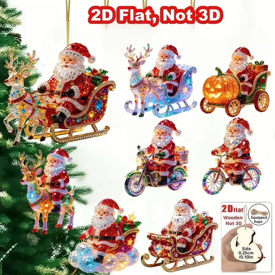 1/5/10/20/50/100pcs 2D Flat, 8-Piece Set, New and Fun 2D Embossed Wooden Ornaments for the Home, Christmas, Mother's Day, Father